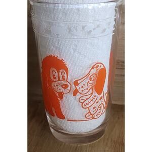 Vintage Kraft Kiddie Cup Childrens Swanky Swig Juice Glass Puppy Dog & Rooster
